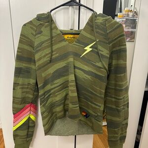 Aviator Nation Camo Cropped Hoodie